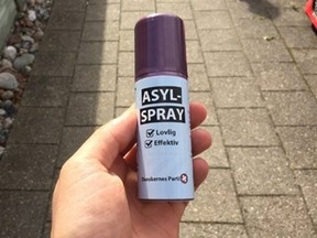Refugee spray. (The Danes' Party/Photo)