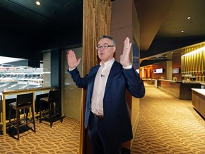 Stew MacDonald (Chief Commercial Officer, Oilers Entertainment Group) outside one on the Theatre Boxes at Rogers Place in Edmonton on Monday September 26, 2016. (Photo by Larry Wong/Postmedia