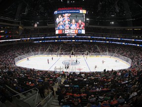 The Oilers and Flames played to a full house at Rogers Place on Monday, the first NHL game at the new arena. DAVID BLOOM/Postmedia