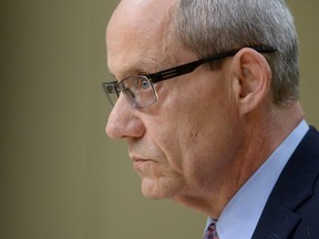 Canadian Forces ombudsman Gary Walbourne appears at a Senate veterans affairs committee in Ottawa on Wednesday, May 4, 2016. Canada's military ombudsman is taking aim at the armed forces for cutting loose ill and injured service members before they know what services and benefits the soldiers are getting from the Veterans Affairs Department. THE CANADIAN PRESS/Sean Kilpatrick