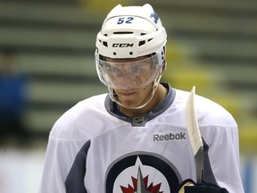 Forward Jack Roslovic will play Tuesday night for the Jets against Calgary. (Kevin King/Winnipeg Sun file photo)