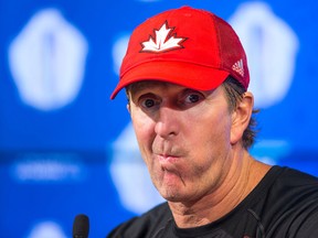 Team Canada head coach Mike Babcock is not particularly keen on the current format for the World Cup of Hockey. (Wayne Cuddington/ Postmedia Network)