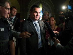 Senator Patrick Brazeau enters the Senate on Parliament Hill on Tuesday, Sept. 27, 2016 in Ottawa. THE CANADIAN PRESS/Justin Tang