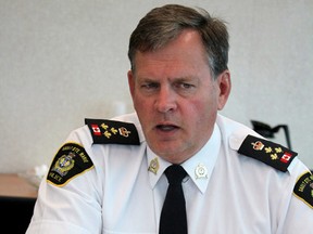 Chief Robert Keetch speaks during a Sault Ste. Marie Police Services Board meeting on Tuesday.