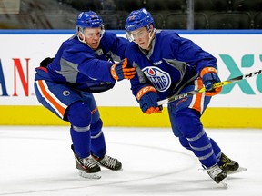 Connor McDavid arrived at Oilers camp Tuesday with Team North America World Cup teammate Ryan Nugent-Hopkins. (Larry Wong/Postmedia)