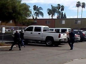 A black man reportedly acting erratically at a strip mall in suburban San Diego was shot and killed by police after pulling an object from his pocket, pointing it at officers and assuming a “shooting stance,” authorities said. (El Cajon Police Department handout)