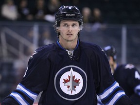 Jets defenceman Jacob Trouba has asked the team for a trade because he feels he is low on the defensive depth chart. (Kevin King/Winnipeg Sun/Files)