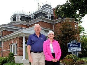 Tom and Linda DeBurger will walkout the door of Thomas L. DeBurger Funeral Home in Dresden, Ont. on Friday September 30, 2016 into retirement after serving the community for the past 41 years. (Ellwood Shreve/Chatham Daily News)