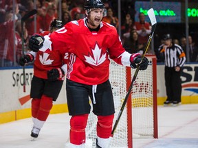Team Canada's Steven Stamkos celebrates a goal against Team Europe in Game 1 of the World Cup of Hockey final at the Air Canada Centre in Toronto on Sept. 27, 2016. (Ernest Doroszuk/Toronto Sun/Postmedia Network)