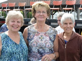 Jean Donck, Anita Geysens, Rosann Smith won the 2016 Langton Fall Fair hand tying tobacco competition. (CHRIS ABBOTT/TILLSONBURG NEWS)