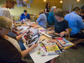 A project to clip pictures of your life goals at Circles, a community group that matches people stuck in poverty with middle-class volunteers, in London, Ont. on Tuesday September 13, 2016. Mike Hensen/The London Free Press/Postmedia Network