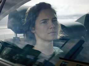 This image released by Netflix shows Amanda Knox in a scene from her self-titled documentary, premiering Friday, Sept. 30 on Netflix.