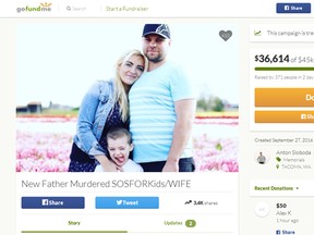 Dennis Sloboda, right, was on his way to the hospital to visit his wife and newborn son when he was killed in a road-rage incident Monday night in Seattle, according to police. (GoFundMe.com screengrab)