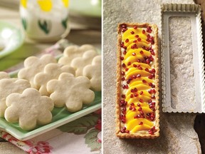 On the left are classic shortbread cookies and on the right is the fresh fruit tart. (Handout photos)