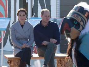 Prince William and his wife Kate, the Duke and Duchess of Cambridge, watch native youth dancers during a welcoming ceremony in Carcross, Yukon, Wednesday, Sept. 28, 2016. Bojana Sentaler is quickly learning just what it means to feel the full force of the "Kate effect."Barely 24 hours after the Duchess of Cambridge appeared in a coat by the Toronto-based fashion designer, the grey alpaca garment and many others from the Sentaler brand sold out online, with orders coming in from around the world.THE CANADIAN PRESS/Jonathan Hayward