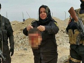Wahida Mohamed Al-Jumaily is pictured in this photo from her Facebook page. Al-Jumaily lost her husband, father and three brothers to the death cult -- told Al Sabah she has killed 18 terrorists so far. (Postmedia Network handout photo)