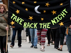 Tim Miller/The Intelligencer
Area women take part in the annual Take Back the Night event on Thursday in Belleville.