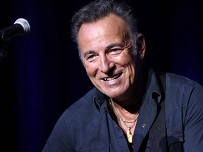FILE - In this Nov. 10, 2015 file photo, Bruce Springsteen performs at the 9th Annual Stand Up For Heroes event in New York. A Philadelphia fifth-grader ditched school for the chance to meet the rock legend at his book signing Thursday, Sept. 30, 2016, and The Philadelphia Inquirer reports “The Boss” gladly played along by signing the boy’s absence excuse note.