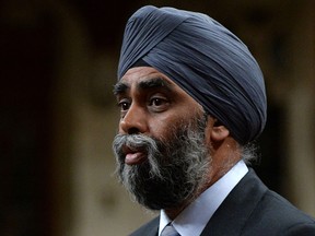 Minister of National Defence Minister Harjit Sajjan responds to a question during question period in the House of Commons on Parliament Hill in Ottawa on Monday, Sept. 26, 2016. THE CANADIAN PRESS/Sean Kilpatrick