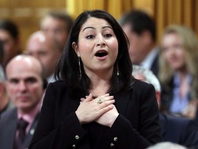 Maryam Monsef, Minister for Democratic Institutions answers a question during Question Period in the House of Commons on Parliament Hill in Ottawa, on Thursday, December 10, 2015. THE CANADIAN PRESS/Fred Chartrand