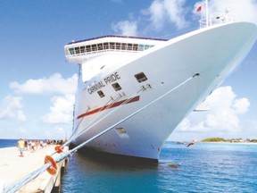 The Carnival Pride tied up at the pier in Grand Turk. (JIM FOX, Special to Postmedia News)