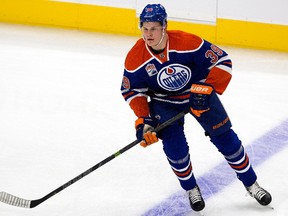 The Edmonton Oilers' Jesse Puljujarvi takes part in the pre-game skate prior to the Oilers' game against the Calgary Flames at Rogers Place, in Edmonton on Monday Sept. 26, 2016.