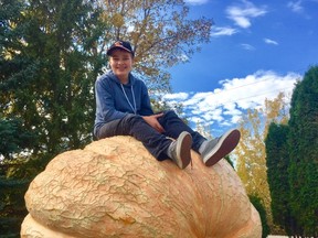 Milan Lukes, 14, grew a pumpkin that weighed least 612.7 kilograms. (HANDOUT)