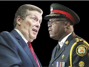Mayor John Tory (left) and Toronto Police Chief Mark Saunders (Toronto Sun Graphics)
