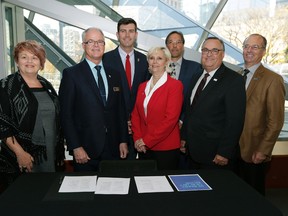 The Metro Mayors Alliance signed a memorandum of understanding outlining a commitment to plan, decide and act as one Edmonton Metro Region on regionally significant issues at the Art Gallery of Alberta on Monday October 3, 2016. LARRY WONG/Postmedia