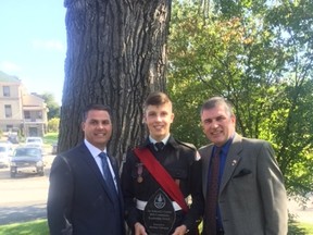 Grade 11 student Markus Valtonen, of École secondaire du Sacré-Cœur, received the Huntington University Leadership Award. Supplied photo