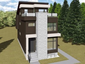 This front-facing rooftop patio can no longer be built in Edmonton, and homebuilder Darcy Fett is frustrated city officials forced him to redesign the house eight weeks after he submitted for the permit.