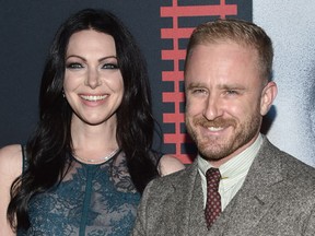 Laura Prepon, left, and Ben Foster attend the premiere of "The Girl on the Train" at the Regal E-Walk Theater on Tuesday, Oct. 4, 2016, in New York. (Evan Agostini/Invision/AP)