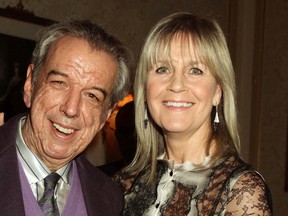 In this March 29, 2012 file photo, songwriter Rod Temperton and his wife Kathy attending a Teenage Cancer Trust concert at the Royal Albert Hall in London. Songwriter Rod Temperton has died of cancer in London. He was 66. His music publisher said Wednesday, Oct. 5, 2016 in a statement that the man who wrote Michael Jackson's "Thriller" and other hits had died last week. It did not say exactly when. (Yui Mok/PA via AP, File)