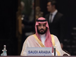 Saudi Arabia Deputy Crown Prince Mohammed bin Salman attends the G20 opening ceremony at the Hangzhou International Expo Center on September 4, 2016 in Hangzhou, China. World leaders are gathering for the 11th G20 Summit from September 4-5. (Photo by Nicolas Asfouri - Pool/Getty Images)