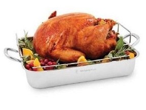 Serve `the star? of your dinner in a stainless steel roaster.
