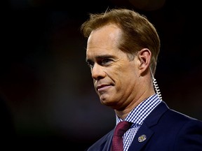 Fox broadcaster Joe Buck is seen before Game 1 of the 2013 World Series between the Boston Red Sox and the St. Louis Cardinals at Fenway Park on Oct. 23, 2013 in Boston. (Elsa/Getty Images)
