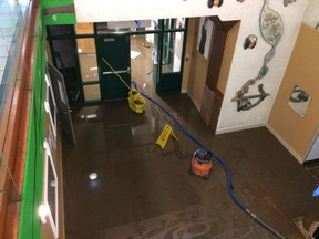 Boyle Street Community Services was flooded with sewage after a construction worker broke a nearby water main. (Supplied)