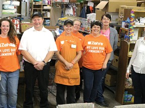 Zehrs Tillsonburg employees delivered 3,516 pounds of food to the Helping Hand Food Bank in Tillsonburg following Tuesday's 'Stuff a Bus' food drive. (CHRIS ABBOTT/TILLSONBURG NEWS)