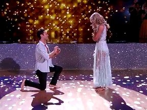 Emma and Sasha gets engaged on Dancing With the Stars. (Screen shot)