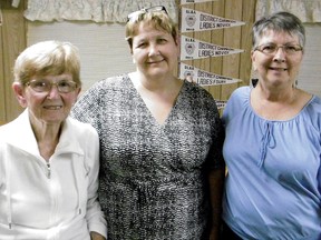 From left are Norwich Lawn Bowling Club treasurer Edith Cavin, president Kathleen Welch, and vice-president/secretary Linda Hawken. (CONTRIBUTED PHOTO/Tony Hawken)