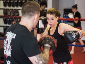 Taylor McClatchie trains at the Ottawa Academy of Martial Arts on Carling Ave Wednesday, October 5, 2016 in preparation for her trip to Italy to compete in the World Kickboxing Federation world championships in November. DARREN BROWN / POSTMEDIA