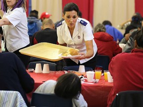 The Salvation Army's Thanksgiving dinner was served Friday. (KEVIN KING/Winnipeg Sun)