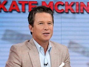 In this Sept. 26, 2016 photo released by NBC, co-host Billy Bush appears on the "Today" show in New York. Bush says he's "embarrassed and ashamed" by a 2005 conversation he had with Donald Trump in which Trump made lewd comments about women. Bush, then a host of the entertainment news show "Access Hollywood," was chatting with Trump as the businessman waited to make a cameo appearance on a soap opera. In a statement Friday, Oct. 7, Bush says he was younger and less mature when the incident occurred, adding that he "acted foolishly in playing along." (Peter Kramer/NBC via AP)