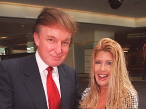 SunShine Girl  Tracy Champagne is pictured with Donald Trump in Toronto during the summer of 1997. (Toronto Sun files)
