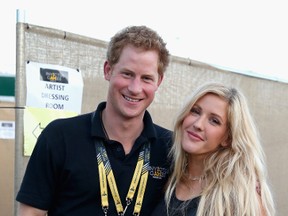 Prince Harry with Ellie Goulding backstage at the Invictus Games Closing Ceremony during the Invictus Games at Queen Elizabeth park on September 14, 2014 in London, England. (Photo by Chris Jackson/Getty Images)