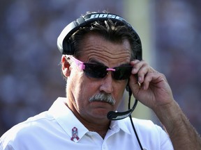 Head coach Jeff Fisher walks the sidelines during the fourth quarter of the game against the Buffalo Bills at the Los Angeles Memorial Coliseum on October 9, 2016 in Los Angeles, California. The Buffalo Bills won the game 30-19. (Photo by Jeff Gross/Getty Images)