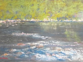 Passing by the Pumphouse is a pastel by Susan Moore.