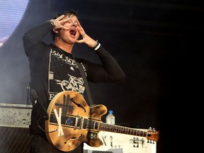 Tom Delonge of Blink-182 performs during the Reading Festival on Aug. 29, 2010, in Reading, England. (Simone Joyner/Getty Images)