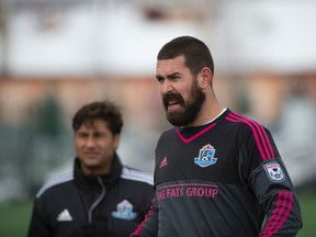 FC Edmonton coach Colin Miller credits goalkeeper Mat VanOekel with much of the team's success this season. (Shaughn Butts)