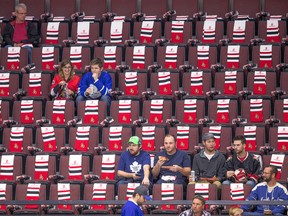 Fans wait for the game to begin as the Ottawa Senators get set to take on the Toronto Maple Leafs in the home opener at CTC on Oct. 12. (Wayne Cuddington/Postmedia Network)